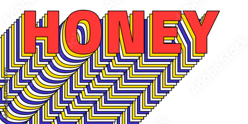 Photos HONEY layered png retro typography