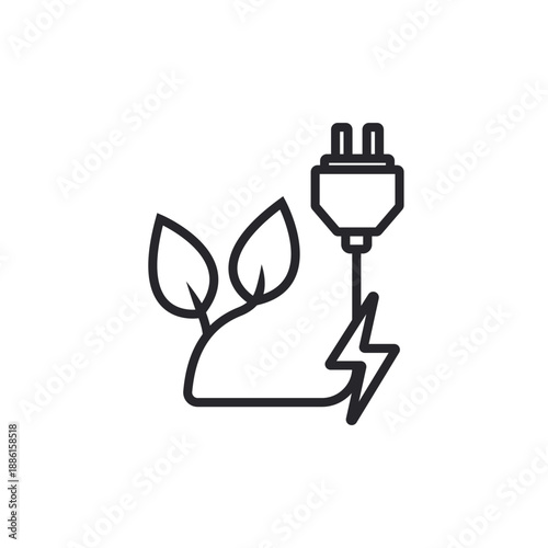 green energy icons outline and Flat Style,transparent background