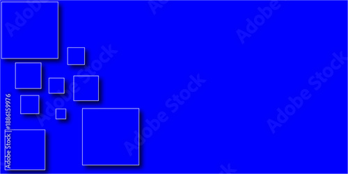 Abstract blue square shape with futuristic concept background.  Minimal geometric abstract background.  square and triangle design. PowerPoint Business background. 