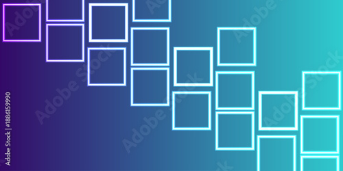 Abstract blue, white square shape with futuristic concept background.  Minimal geometric abstract background.  square and triangle design. PowerPoint Business background. 