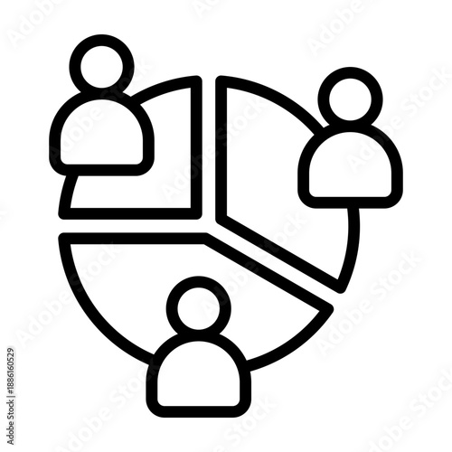 Customer Segmentation Icon - Black Outline