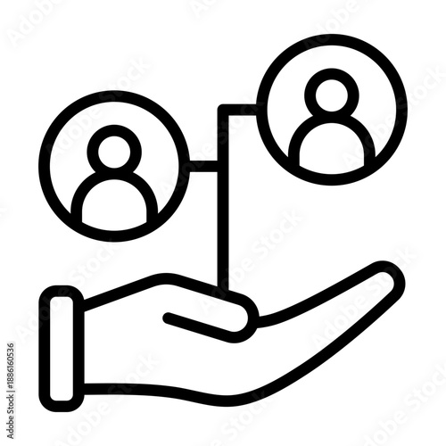 Account Management Icon - Black Outline