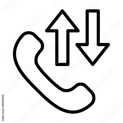 Call Log Icon - Black Outline