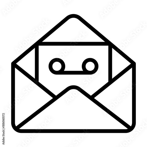 Voicemail Icon - Black Outline