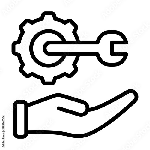 Service Request Icon - Black Outline