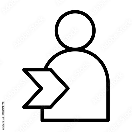 User Login Icon - Black Outline
