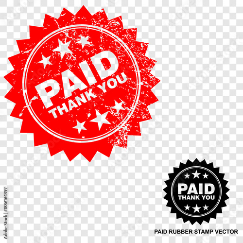 Paid, red rubber stamp vector