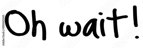 Photos Oh wait! word png, simple typography digital sticker in transparent background