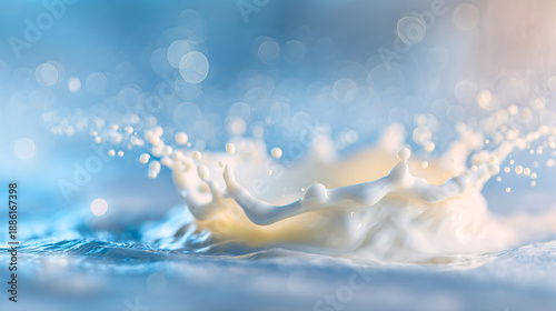 Pure fresh milk water droplet splash crown effect liquid wave texture purity health macro dynamic background commercial