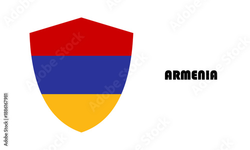 Armenia flag in shield shape with high quality Free Download Armenia flag in shield shape with high quality - GFXLoad
