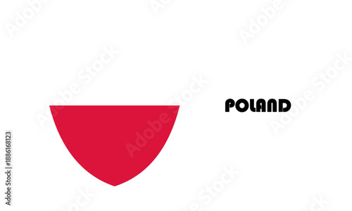 Poland flag in shield shape with high quality Free Download Poland flag in shield shape with high quality - GFXLoad