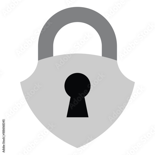 Flat security shield icon for protection, safety, and defense.