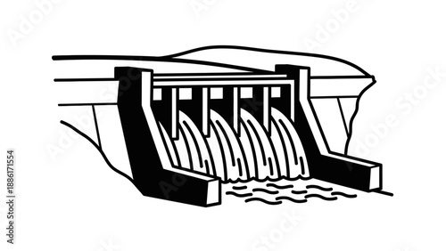 Dam Water Gate Structure Engineering.