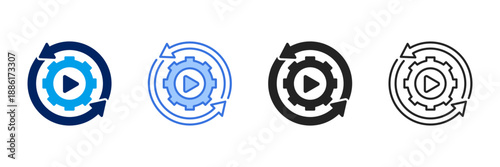 Automation Icon Set Different Style Collection. 