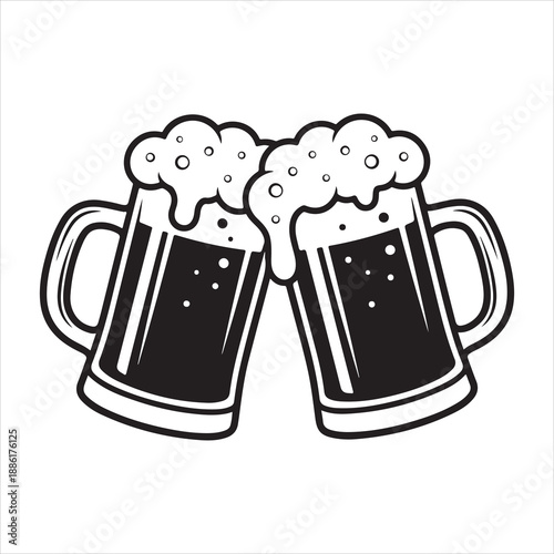 Beer cheers vector two toasting Svg 