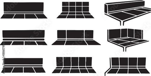 Various Black and White Tennis Court Floor Plan Designs