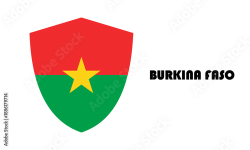 Free Download Burkina Faso flag in shield shape with high quality - GFXLoad
