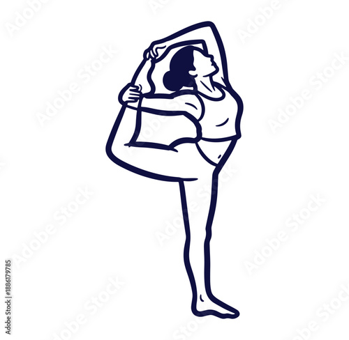 Graceful silhouette of a woman in yoga pose representing balance and flexibility