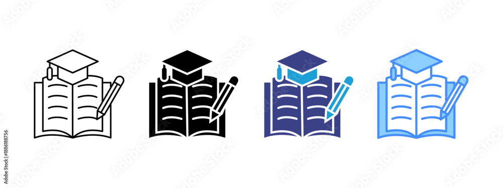 Photography Thesis icon set multiple style collection