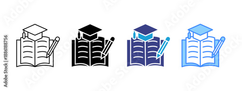 Thesis icon set multiple style collection