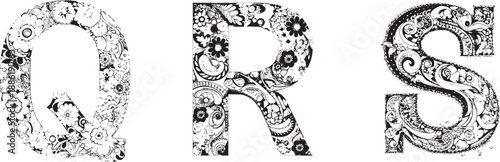 Floral Alphabet Collection: Captivating floral alphabet letters, showcasing the artistry of botanical patterns in an elegant and creative design.