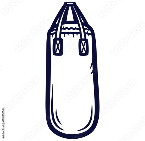 Vector illustration of a classic boxing punching bag for fitness and training concepts