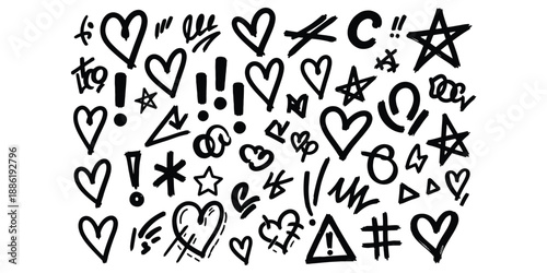 Hand drawn doodle symbols and signs