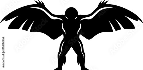 Mothman vector black silhouette cricut design for T-Shirt
