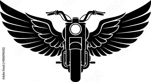 Motorbike with Wings vector black silhouette cricut design for T-Shirt
