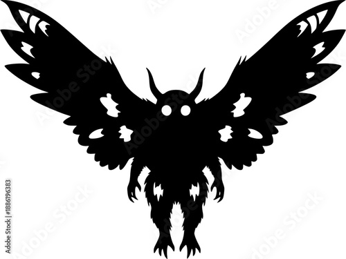Mothman vector black silhouette cricut design for T-Shirt

