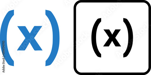 Mathematical Function (x) Notation Vector Icons , Algebra Variable and Equation Symbol Graphics