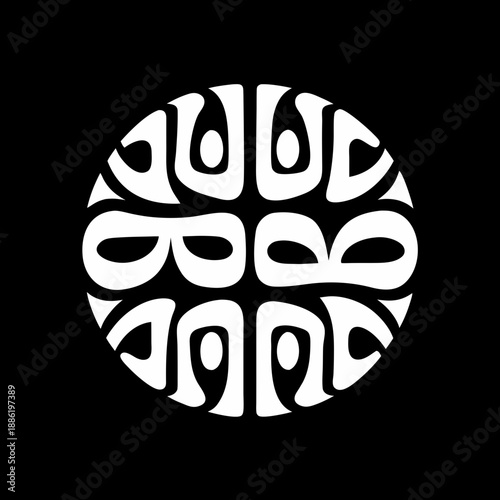 Compass Direction Circular Logo with Abstract Arrow Icon