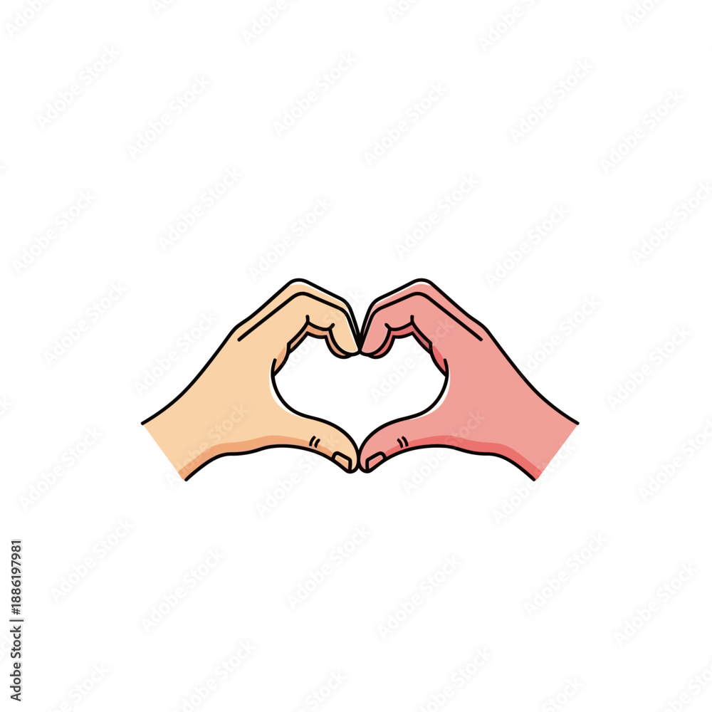 Fototapeta premium Two hands making heart shape.