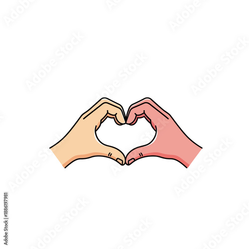 Two hands making heart shape.