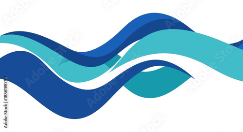 Abstract Blue Waves, Flowing Water Design