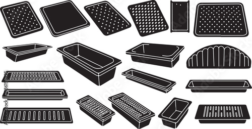 Collection of various baking pans and trays for cooking