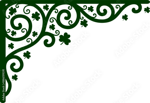 St. patrick Day Green Shamrock Corner Ornament 