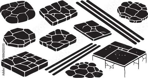 Pavers and stones for landscaping and hardscaping projects illustration