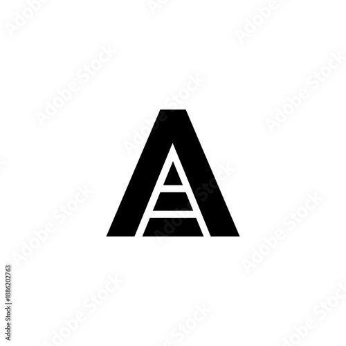 Abstract Letter A Logo with Internal Stepped Design