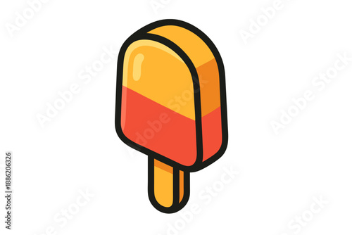 Vibrant Summer Popsicle Illustration with Orange and Yellow Gradient