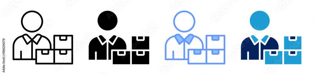 Obraz premium supplier icon set multiple style collection