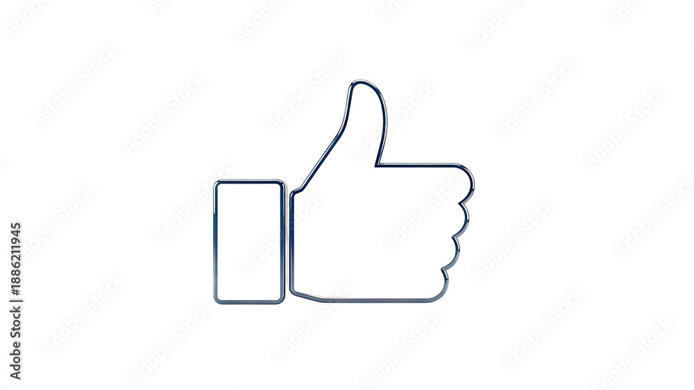 Obraz premium 3D Blue Thumbs Up Icon