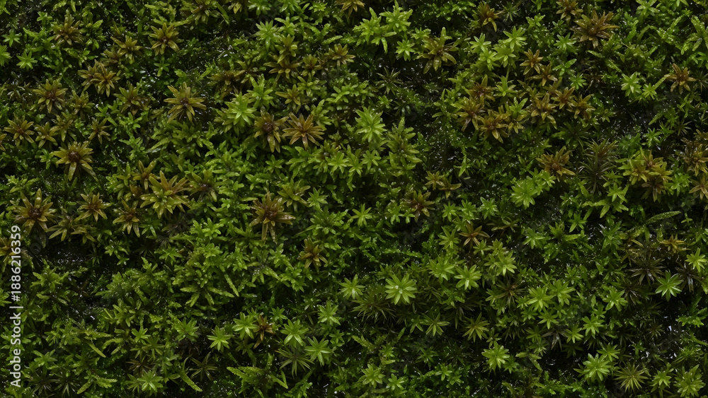 Fototapeta premium Lush Green Moss Texture Close Up Detailed View.