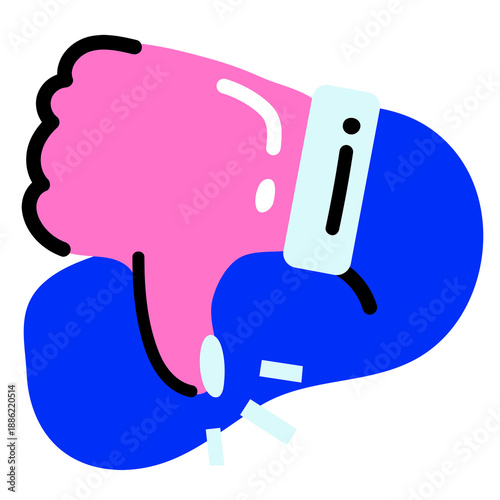 Cuadro en lienzo Png thumbs down dislike icon for social media