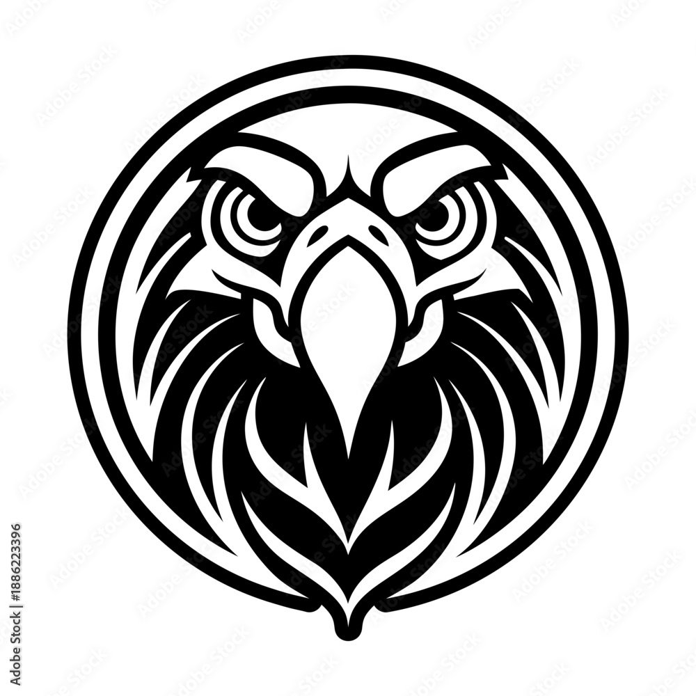 Obraz premium Glyph Style Macaw Bird Logos 