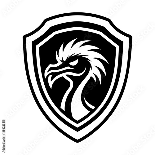 Glyph Style Ostrich Bird Symbols 
