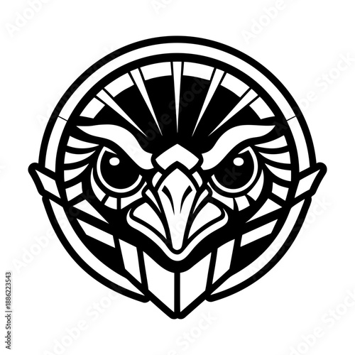 Glyph Style Ostrich Bird Symbols 
