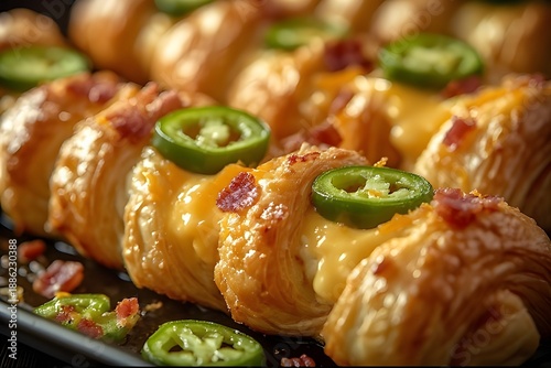 Wallpaper Mural baked jalapeño popper puff pastry twists with bacon and cheese Torontodigital.ca