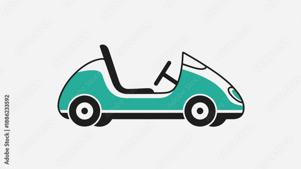 Naklejka premium Retro Teal Toy Car Icon