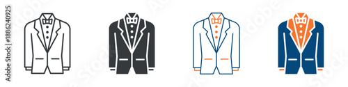 Party Suit Icon Set Multiple Style Collection 